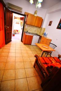Kuchyň nebo kuchyňský kout v ubytování Olympos Pension