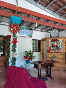 Χώρος καθιστικού στο Hostal Familiar Noemi