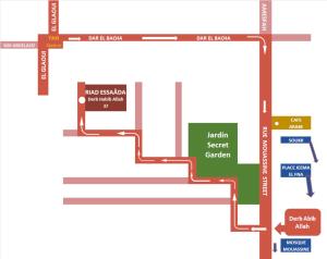 a map of the london borough of boroughcester station at Riad Essaada in Marrakech