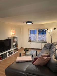 TV a/nebo společenská místnost v ubytování Gemütliche Ferienwohnung