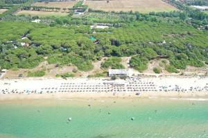 an aerial view of a beach with a group of people at Le Dune Villaggio in Lido Di Fondi