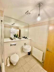 een badkamer met een toilet en een wastafel bij Casa Kerr @ The Broch in Perth