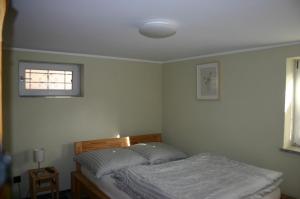 1 dormitorio con cama y ventana en Quartier78, en Mittweida