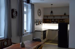 Kuchyň nebo kuchyňský kout v ubytování Apartmán Hubertus – Karlova Studánka