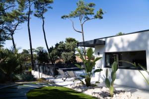 Casa moderna con patio y palmeras en Villa Aréna à Labenne-Océan, en Labenne