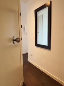 lustro na ścianie obok drzwi w obiekcie Manzanares Suites w BuenosAires