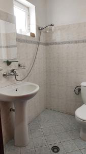 een badkamer met een wastafel en een toilet bij Guesthouse Villa Joanna&Mattheo in Sarandë