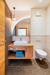 a bathroom with a sink and a toilet at Landhotel zum Wagen in Achern