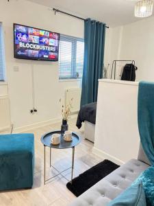 New Studio Apt Central》Private》 Free Parking》WiFi的电视和/或娱乐中心