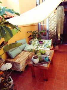 salon z kanapą i kilkoma roślinami w obiekcie Vivienda Vacacional Vaiana w mieście Las Rosas