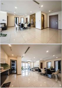 - un salon et une salle à manger dans l'établissement The Landmark Vinhomes-Service Apartment, à Hô-Chi-Minh-Ville