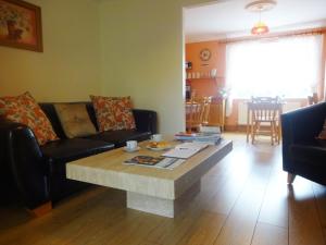 a living room with a couch and a coffee table at Bunratty Haven in Bunratty