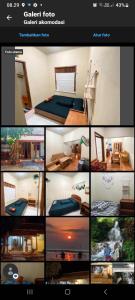 un collage de diferentes fotos de una habitación en Sadewa homestay batukaras en Batukaras