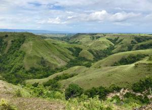 a view of a green valley from a mountain at Hars Garden Sumba in Waingapu