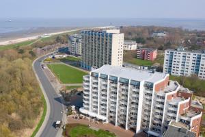 an aerial view of a building and a road at Lord Nelson 201 in Cuxhaven