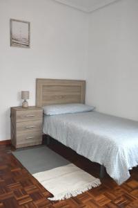 1 dormitorio con cama, mesita de noche y cama sidx sidx en Apartamento Virgen de las Viñas, en Aranda de Duero