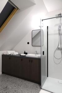 Kúpeľňa v ubytovaní Apartamenty Legionów- A12 stylowy apartament w świetnej lokalizacji