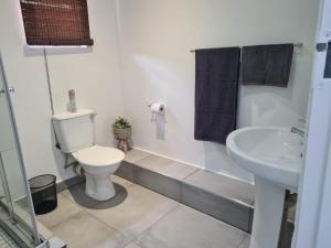 ein Bad mit einem WC und einem Waschbecken in der Unterkunft The Fellows Guest Accommodation in Postmasburg