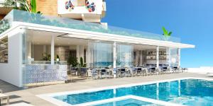una representación de una villa con piscina en Hotel Bellevue, en Pesaro