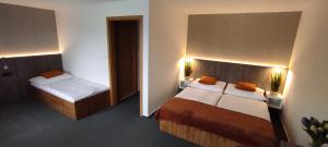 Voodi või voodid majutusasutuse Hotel Prichovice toas
