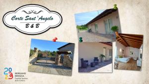 een collage van vier foto's van een huis bij B&B CORTE SANT'ANGELO in Passirano