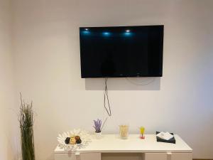 Televízia a/alebo spoločenská miestnosť v ubytovaní White Apartment