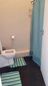 a bathroom with a toilet and a shower with rugs at Gorgeous in Johannesburg +8 photos