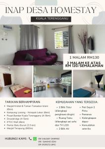 a collage of photos of a living room at Inap desa homestay batu buruk in Kuala Terengganu
