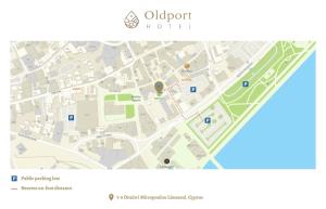 a map of the outpost hotel at Old Port Hotel in Limassol