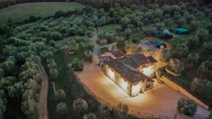 an aerial view of a house in a forest at Casale MilleSoli in Mugnano