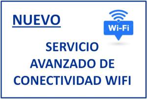 un cartel con las palabras nivevo y un símbolo wifi en Hotel Hiberus en Zaragoza