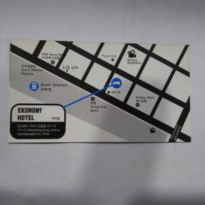 a map of the entrance to the eruption motel at Korea guesthouse in Gumi