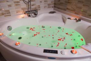a bath tub with a green cake in it at Alojamiento Bernabales in Pámanes +78 photos