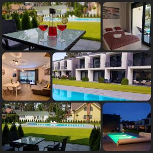 a collage of different pictures of a house at Aprum Apartments 12C in Pobierowo