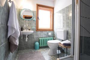 a bathroom with a toilet and a sink and a mirror at Zakopane - Harenda 13e in Zakopane