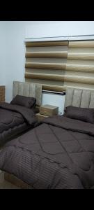 2 nebeneinander sitzende Betten in einem Schlafzimmer in der Unterkunft Cozy Home in Amman