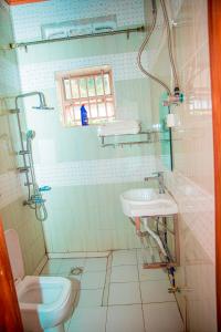bagno con lavandino e servizi igienici di Leisure Safaris and Inns a Ruhengeri