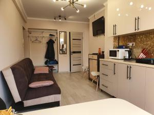 Køkken eller tekøkken på Апартаменты