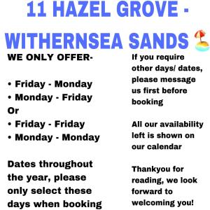 un póster de las arenas del bosque de harlem con las palabras en Hazel grove - Withernsea Sands, en Waxholme