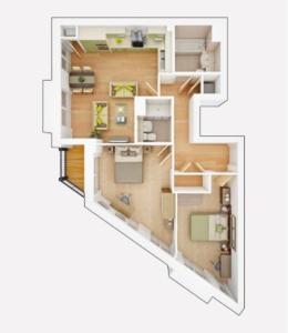 a drawing of a floor plan of a house at Riverside Apartment Chelmsford in Chelmsford