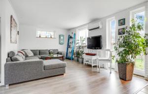 ein Wohnzimmer mit einem Sofa und einem TV in der Unterkunft Gorgeous Home In Glesborg With Wifi in Glesborg