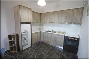 A kitchen or kitchenette at Ampelos apartment and studios