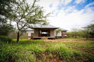 a small house in the middle of a field at Bushwillow Lodge, Royal Jozini PGR, eSwatini in Lavumisa