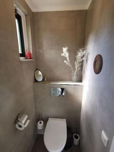 Koupelna v ubytování De Zingende Wilg, heerlijk huisje met Hottub + 40 fotografií