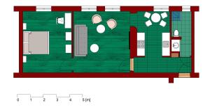 Plán poschodí v ubytovaní Muralowy apartament Katowice Nikiszowiec