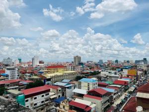 Nespecifikovaný výhled na destinaci Phnompenh nebo výhled na město při pohledu z hotelu