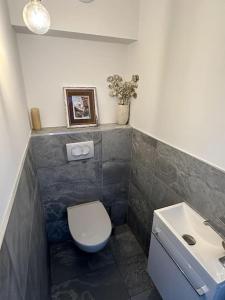 a bathroom with a toilet and a sink at T3 neuf Courchevel 1650 Domaine de l’Ariondaz in Courchevel