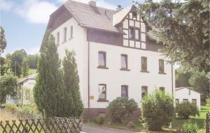 una grande casa bianca con tetto nero di Cozy Apartment In Gelenau With Wifi a Gelenau