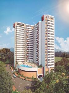 a rendering of a large apartment building with a pool at Apto Botero 1308 - WAIWA HOST in Floridablanca