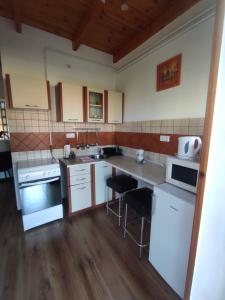 Kuchyňa alebo kuchynka v ubytovaní Borostyán Apartmanház